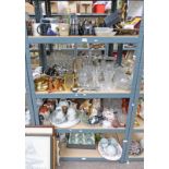 LARGE SELECTION OF GLASSWARE PORCELAIN PICTURES,