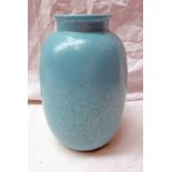 GREEN POOLE POTTERY VASE - 26CM TALL