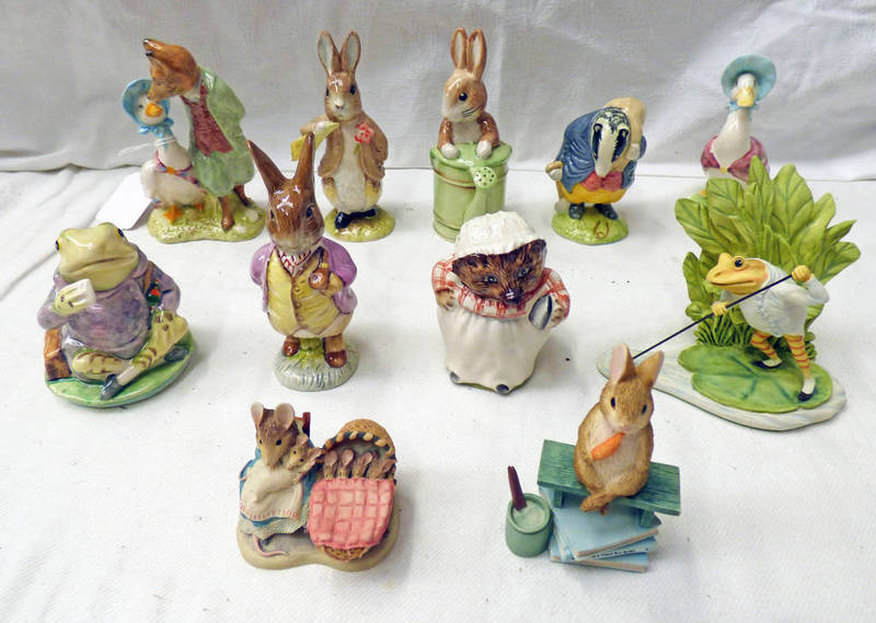 SELECTION OF BEATRIX POTTER RELATED PORCELAIN FIGURES FROM BESWICK, ROYAL ALBERT,