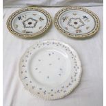 PAIR OF 18TH CENTURY CAUGHLEY PORCELAIN GILT AND WHITE PLATES - 24.