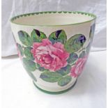 WEMYSS WARE FLOWER POT DECORATED WITH ROSES,