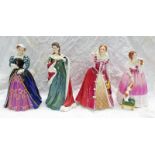 4 ROYAL DOULTON FIGURES FROM THE QUEENS OF THE REALM SERIES: HN3099 - QUEEN ELIZABETH I,