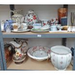 VARIOUS PORCELAIN JUGS, BASINS, ROYAL WINTON ETC,