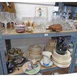 SELECTION OF VARIOUS PORCELAIN GLASSWARE ETC INCLUDING BURLEIGH DINNERWARE, MALING DISH,