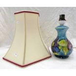 MOORCROFT HIBISCUS TABLE LAMP REMAINS OF LABEL TO UNDERSIDE