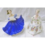 2 ROYAL DOULTON PORCELAIN FIGURES INCLUDING HN2468 - DIANA TOGETHER WITH HN2791 - ELAINE