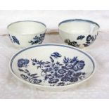 18TH CENTURY CAUGHLEY WARE TEA BOWL & SAUCER & SIMILAR TEA BOWL