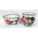 2 WEMYSS WARE BOWLS DECORATED WITH ROSES Condition Report: Taller: 10cm tall