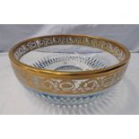 ST LOUIS FRANCE CRYSTAL BOWL WITH GILT DECORATION DIAMETER 22CM Condition Report: In