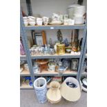 LARGE SELECTION OF PORCELAIN ETC INCLUDING WEDGWOOD GLEN MIST DINNERWARE, ROYAL ALBERT TEAWARE,