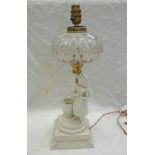 METAL FIGURAL LAMP WITH CLEAR GLASS FONT- 38CM TALL EXCLUDING FITMENT