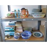 SELECTION OF VARIOUS PORCELAIN, BOOKS, ETC INCLUDING A PAIR OF MARY GREGORY STYLE VASES,