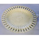 19TH CENTURY WEDGWOOD CREAMWARE DISH WITH PIERCED BORDER DECORATION,