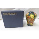 MOORCROFT AMAZON FROG PATTERN VASE WITH GREEN MARKS TO BASE HEIGHT 11.