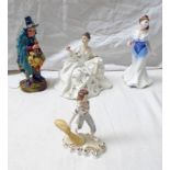 3 ROYAL DOULTON PORCELAIN FIGURES INCLUDING HN2103 - THE MASK SELLER, HN3754 - FOR YOU,