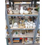 SELECTION OF VARIOUS PORCELAIN & CRYSTAL, ETC INCLUDING DECANTERS, VASES,