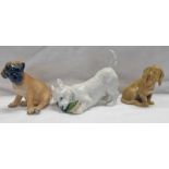 3 ROYAL COPENHAGEN PORCELAIN FIGURES OF DOGS - NUMBERS 3476,