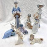 8 VARIOUS LLADRO & NAO FIGURES,