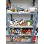 4 SHELVES VARIOUS PORCELAIN INCLUDING TUNSTALL WARE,