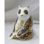 ROYAL DERBY PAPERWEIGHT IMPERIAL PANDA WITH GOLD STOPPER