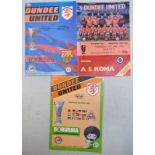 3 DUNDEE UNITED MATCH PROGRAMMES TO INCLUDE VS A.S. ROMA -1984, VS F.C.