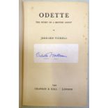 ODETTE THE STORY OF A BRITISH AGENT BY JERRARD TICKELL WITH STICKER ON TITLE PAGE SIGNED ODETTE