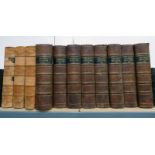 11 HALF LEATHER BOUND BOOKS TO INCLUDE THE MAGAZINE VOLS 7-10 & 12-15 (1863-1867) AND TEMPLE BAR,