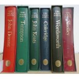 6 VOLUMES OF THE FOLIO POETS COLLECTION WITH WILLIAM WORDSWORTH SELECTED POEMS BY NICHOLAS ROE -