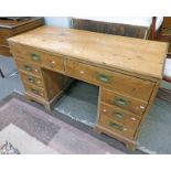 19TH CENTURY PINE DESK WITH 8 DRAWERS
