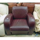 RED LEATHER CLUB ARMCHAIR