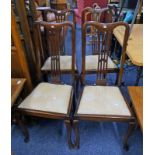 4 MAHOGANY CHAIRS WITH SHAPED SUPPORTS