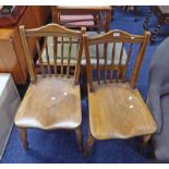 2 SPAR BACK CHAIRS, PINE STOOL,