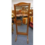 MAHOGANY CHEVAL MIRROR WITH SHAPED TOP - 19TH CENTURY - 165 CM TALL