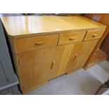 OAK SIDEBOARD WITH 3 FRIEZE DRAWERS OVER 2 PANEL DOORS LENGTH 136 CMS