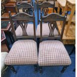 SET OF 4 LATE 19TH CENTURY DINING CHAIRS ON TURNED SUPPORTS