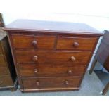 19TH CENTURY MAHOGANY CHEST OF 2 SHORT OVER 3 LONG DRAWERS ON PLINTH BASE 103CM TALL X 105CM WIDE