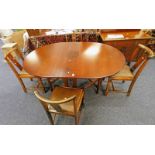 20TH CENTURY MAHOGANY FOLDING DINING TABLE, 108CM WIDE,