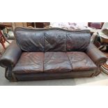 BROWN LEATHER SOFA