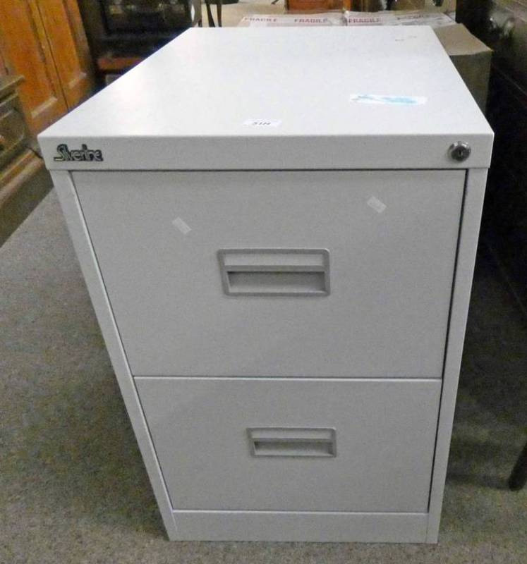 METAL 2 DRAWER FILING CABINET Condition Report: The item has minor scuffs and