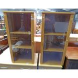 2 GLASS DOOR CABINETS WITH SHELVED INTERIOR