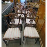 SET OF 8 20TH CENTURY MAHOGANY DINING CHAIRS INCLUDING 2 ARMCHAIRS ON SQUARE SUPPORTS