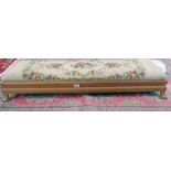 TAPESTRY TOPPED RECTANGULAR FOOTSTOOL