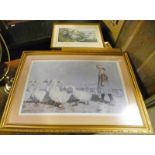 FRAMED WATERCOLOUR OF COASTAL SCENE & 6 OTHER PICTURES