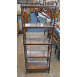 MAHOGANY SHELF UNIT WITH 2 DRAWERS WIDTH 56 CMS