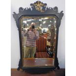 19TH CENTURY MIRROR WITH SHAPED CARVED FRAME OVERALL HEIGHT 121 CMS