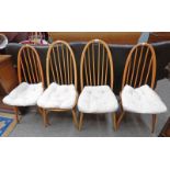 PAIR ERCOL DINING CHAIRS & 2 OTHER SIMILAR