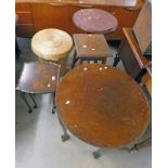 BRASS LONG BOX, 2 CIRCULAR TABLES,