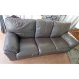 BROWN LEATHER 3 SEAT SETTEE