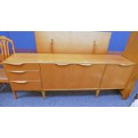 TEAK SIDEBOARD WITH 3 DRAWERS AND 3 PANEL DOORS