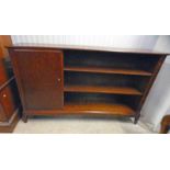 EARLY 20TH CENTURY MAHOGANY BOOKCASE WITH PANEL DOORS & SHELVED INTERIOR .